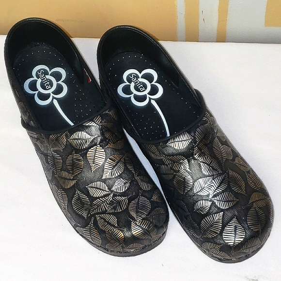 Sanita  Clogs Silver Bronze Metallic Leaf - Picture 6 of 16